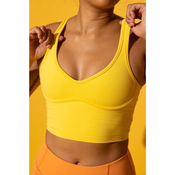 Solely Fit x Nazanin Mandi Energy Contour Tank Lemon Yellow Size Xtra Small NEW - Picture 1 of 2